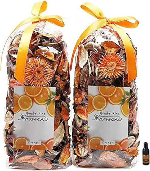 Qingbei Rina Fall Potpourri Bags,Orange Scented Potpourri Dried Flowers, Autumn Decorative Bowl Vase Filler,Home Fragrance,Harvest Farmhouse Bathr...