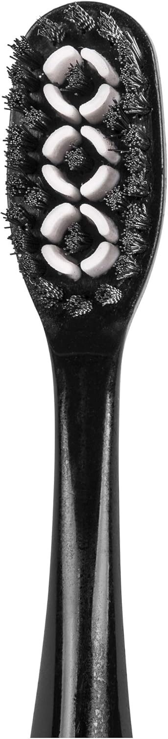 Charcoal Whitening Soft Brushes 4ct with 80 Count Charcoal Floss Picks...
