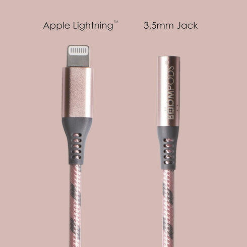 BoomPods Audioline MFI Certified Connector - 3.5mm AUX Jack Headphone Lightning Audio Adapter Braided Cable Cord Connector for iPhone Headphones.....