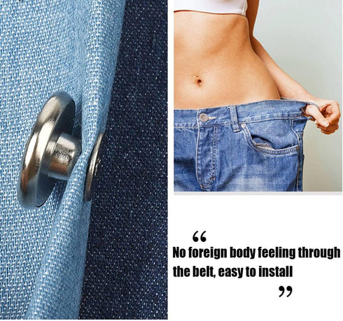 24 Sets Button Pins for Jeans, No-Sew Nailess Removable Instant Jean Button Pins for Pants, Reusable and Adjustable - Removable Screwdriver Includ...