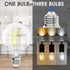 E ENERGETIC LIGHTING G25 LED Bulb, LED Filament Light Bulbs, 3CCT, 2700K/3500K/5000K,High Brightness, 60 W Equivalent,Classic Clear Glass, E26, 6 ...