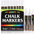 QUEFE 8pcs Chalk Markers, 3mm 6mm 10mm Liquid Chalk Markers Dry Erase Marker Pens for Blackboard, Chalkboard Markers with Reversible Tip and Chalk...