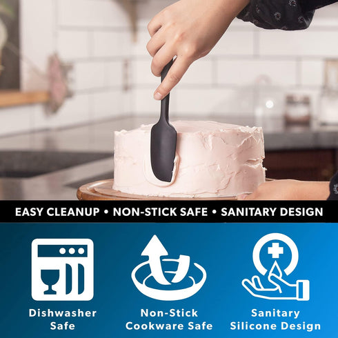 DI ORO Seamless Series Mini Silicone Spatula - BPA Free Pro-Grade 600ºF Heat-Resistant Non-Stick Small Rubber Jar Spatula - Silicone Kitchen Scrap...