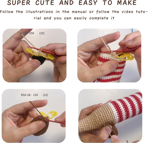 Darmaija Dachshund Crochet Kit for Beginners Big Doll Crochet Kits for Kids & Adults Amigurumi Starter Kit with Crochet Diagram & Step by Step Vid...