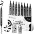 Arrtx 8 Pack Black Acrylic Paint Pens, Dual Tip Acrylic Paint Markers for Rock Painting, Graffiti, Paper, Wood, Ceramic, Fabric, Glass, Canvas, Pl...