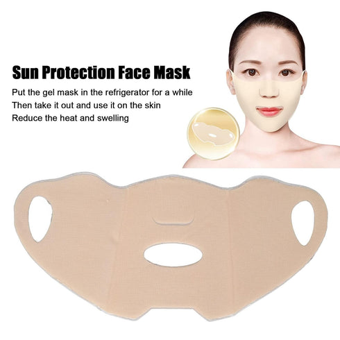 Yinhing Outdoor Gel Mask,4pcs Cooling Patch with Earloops Disposable Sun Protection Face Hydrogel Mask Skincare Half Cover Mask for Outdoor Use...