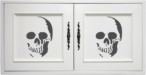 Halloween Skull Stencil, 7.5 x 12 inch (L) - Scary Halloween Head Stencils for Painting Template...