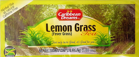 Caribbean Dreams Lemon Grass Tea (Fever Grass), 24 tea bags (3 Pack)...
