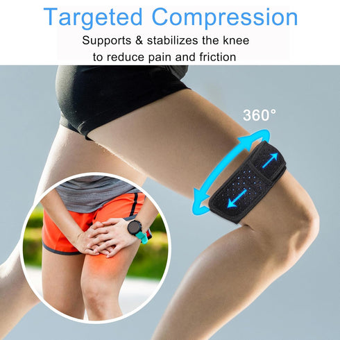 IT Band Strap, Adjustable Iliotibial Band Syndrome Brace, Athletic Stabilizer for Men, Women, Knee Support Strap for Running, Cycling, Hiking, Exe...