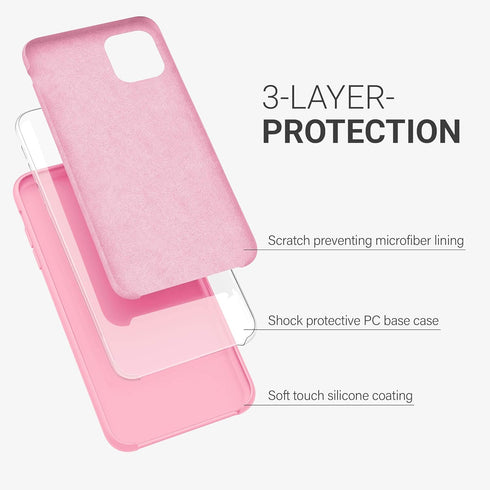 kwmobile Case Compatible with Apple iPhone 11 Case - TPU Silicone Phone Cover with Soft Finish - Light Pink...