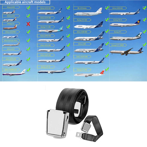 Adjustable 7-31" Airplane Seat Belt Extender - Universal Seat Belt Extender for Airplanes - FITS All Airlines in US Except Southwest 1...