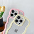 Caseative for iPhone 15 Pro Case, Cute Curly Wave Frame Shape Shockproof Soft Compatible with iPhone Case (Pink,iPhone 15 Pro)...