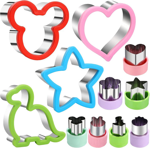 Sandwiches cookie Cutter set,Mouse & Dinosaur & Heart & Star Shapes Sandwich Cutters Cookie Cutters Vegetable cutters-Food Grade Cookie Cutter Sta...