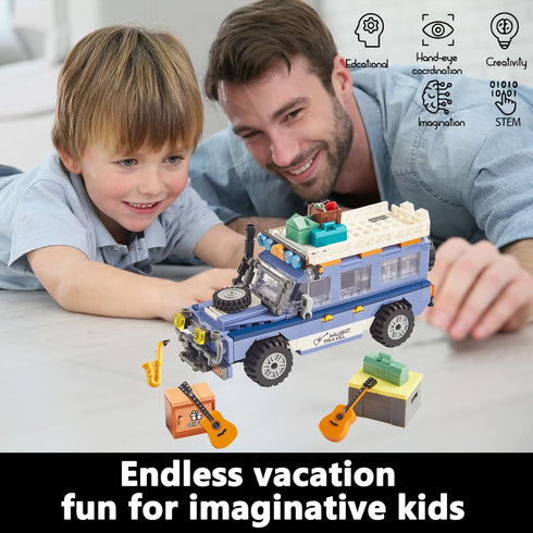 WINNER SPACE City Camper Van Building Set, City Camping Car Building Kits, STEM Building Blocks Toys for Kids, Great Gift Idea, Building Sets for ...