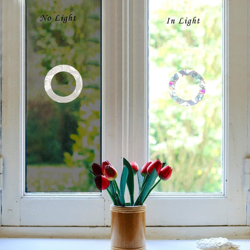 Ring and Circle Static Window Clings Anti Collision Window Decals for Bird Strikes, Glass Awareness Stickers, Stop Birds Flying into Windows, Set ...
