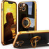 IDweel for iPhone 13 Case with 360°Ring Holder Stand Magnetic Kickstand,Lightweight Slim Fit Plated Rose Gold Edge Soft TPU Bumper Camera Protecti...