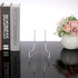 Hipiwe 6 Packs Acrylic Easel Stand Flat Plate Stand Clear Acrylic Display Easel Stand for Picture Frame Table Card Holder for Wedding Birthday Hom...