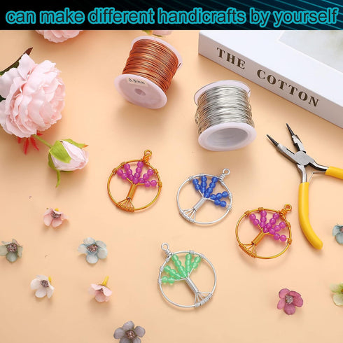 2 Rolls 20 Gauge Wire for Jewelry Making and Pliers Silver Craft Wire Tarnish Resistant Jewelry Beading Wire for DIY Jewelry Craft Making Supplies...