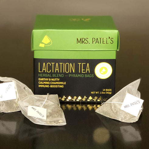 Mrs. Patel's Lactation Tea, Herbal Blend, Mild & Soothing, For Breastfeeding and Pumping Moms, Drink Iced or Hot, Caffeine Free, Gluten Free, Dair...