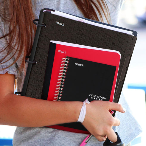 Five Star Spiral Notebook, 1 Subject, College Ruled Paper, 7" x 4-3/8", Personal Size, 80 Sheets, Black (450048AA2-ECM)...