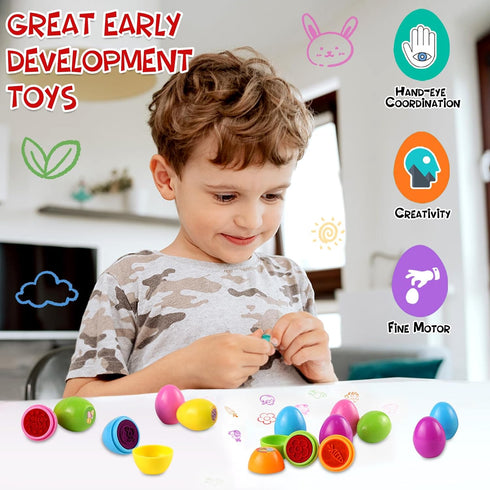 LOOIKOOS Matching Easter Eggs for Toddlers,12PCS Preschool Educational Learning Toys Fine Motor Skill Kids Montessori Toy Gift for 3 4 5 Year Old...