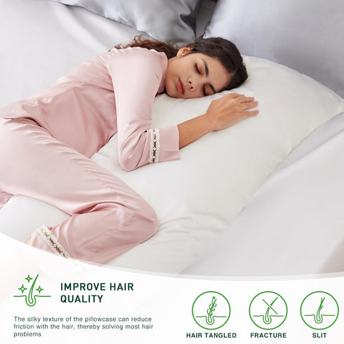 Love's cabin Satin Body Pillow Pillowcase, Similar to Silk Body Pillow Cover with Envelope Closure, Silky Cooling Long Pillowcases for Hair and Sk...