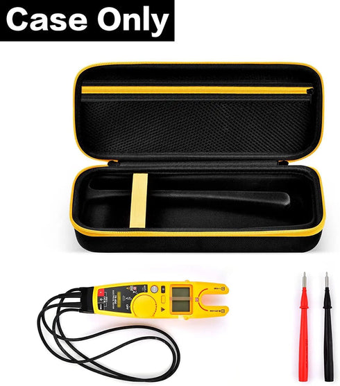 Case Compatible with Fluke T5-1000/ T5 600/ T6-1000/ T6 600 Electrical Voltage, Continuity and Current Tester Meter Organizer Holder - Black (Box ...