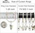 40 Pack Curtain Rings with Clips, Drapery Clips with Rings, Drapes Rings 1.26 in Interior Diameter, Fits up to 1 in Curtain Rod, Matte Silver...