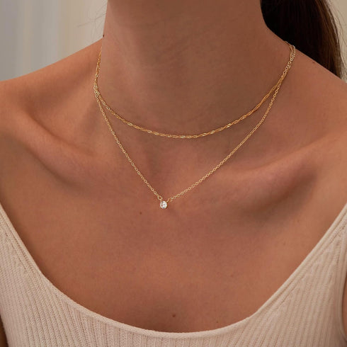 Tewiky Diamond Necklaces for Women, Dainty 14k Gold/Sterling Silver Choker Necklace Simple Gold Plated CZ Jewelry Necklaces for Women Trendy Gifts...