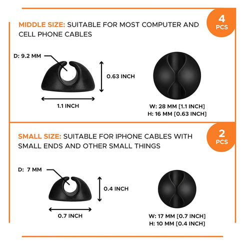 Cable Wire cord clips Organizer Holder Clamp Self-Adhesive Cord Management System for Charging USB Network Headphone Cables for Car Desk Office Ho...