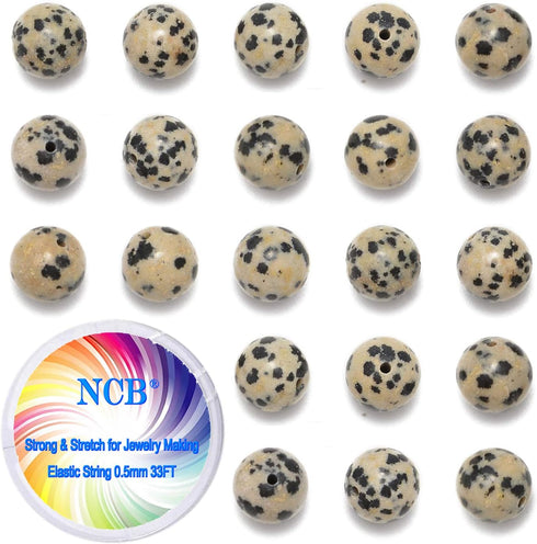 NCB 200pcs 4mm Loose Beads for Jewelry Making, Natural Semi Precious Beads Round Smooth Gemstones Spacer Beads Charms for Necklaces Bracelets (Dal...