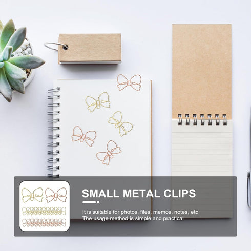 20pcs Paper Clip with Bow Office Paperclips Delicate Paper Clips Decorative Paper Clips Metal Paper Clips Lovely Paper Clips Cross Paper Clips Bow...