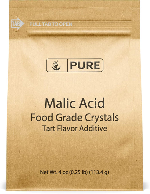 PURE ORIGINAL INGREDIENTS Malic Acid (4 oz) Food Grade Crystals, Tart Flavor...