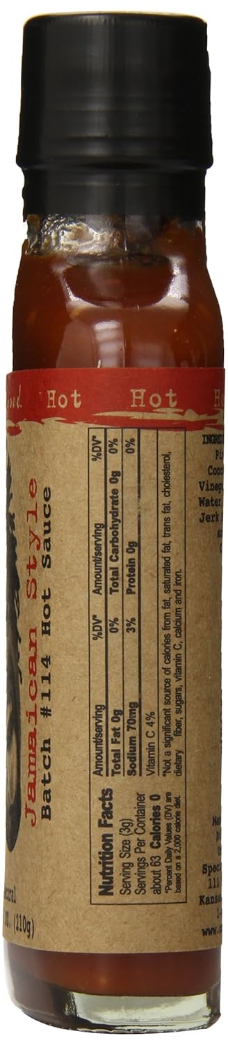 Jamaican Style Hot Sauce - 7oz Bottle - Made in USA - All Natural Ingredients, Non-GMO, Gluten-Free, Sugar-Free, Vegetarian, Keto...