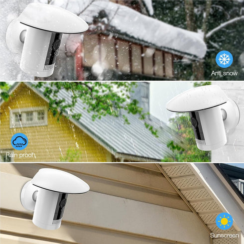 HOLACA Sun Rain Shade Camera Cover for Stick Up Cam, Camera Shield for Resistant UV White...