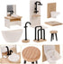 Toyvian 8pcs Dollhouse Bathroom Set: 1 12 Scale Dollhouse Toilet Bathtub Basin Wooden Bathroom Cabinet with Sink Miniature Furniture for Doll Bath...