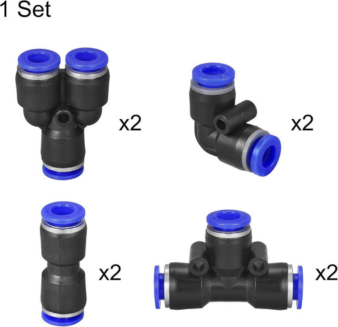 uxcell Pneumatic Air Hose Tubing Air Compressor Tube 4mm(5/32'') ID x 6mm(1/4'') OD x 10m/32.8Ft Pipe Black with Connect Fitting Kit...