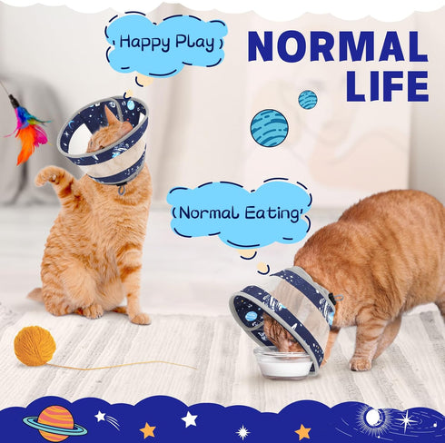 Cat Cone Collar Soft, Breathable Cat Cone Alternative After Surgery, Adjustable Cat Recovery Collar Water Resistant Cat Neck E Collar for Cats Kit...