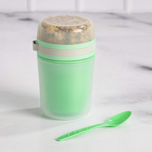 Goodful Double Wall Insulated Yogurt Container, Leak Proof Food Storage, Snack Container with Reusable Plastic Spoon, Microwave Safe, Dishwasher s...