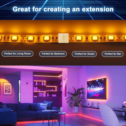 4-Pin 10mm RGB LED Light Strip Connectors, 100 Pieces Solderless and Gapless Adapter Terminal, Incl. Screw Clips, Cuttable T, L and X Shape for SM...