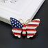 YOQUCOL Simulated Pearl Gold Tone United States American Flag Enamel Butterfly Brooch Pin...