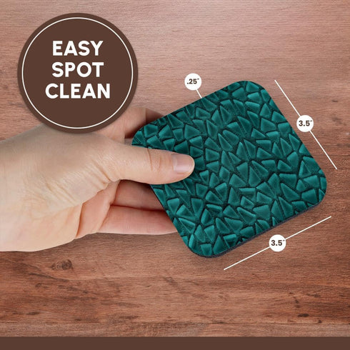 3dRose Teal Triangle Glass Mosaic Look - One Dimensional Design - Soft Coasters, Set of 8 (CST_124753_2)...