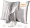100% Mulberry Silk Pillow Cases Silk Pillowcase for Hair and Skin Both Side Real Silk Pillowcases Hidden Zipper 21 Momme Silk Pillow Covers(Grey, ...