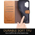 SUANPOT for Samsung Galaxy A32 5G RFID Blocking Leather Wallet Case - Flip Folio, Card Holder, Shockproof, Light Brown...