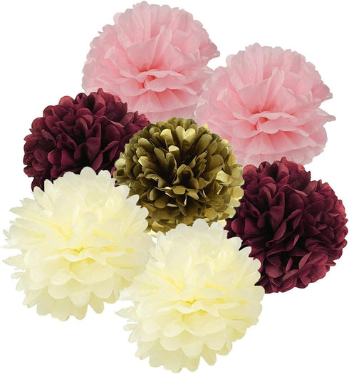 Burgundy Bachelorette Party Decorations Fall/Burgundy Pink Gold Birthday Decorations for Women/Fall Bridal Shower Decorations Maroon Party Decorat...