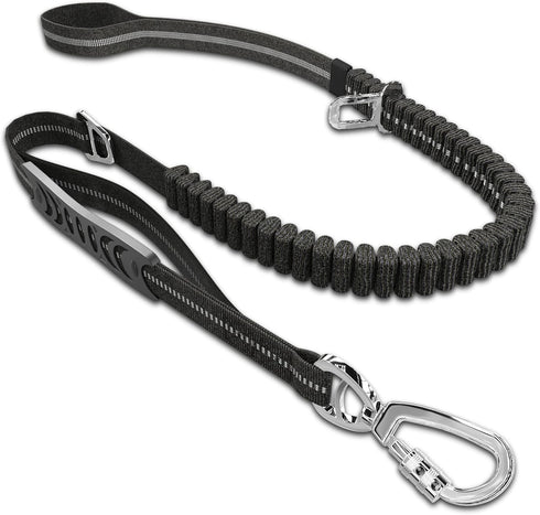 Heavy Duty Dog Leash 4-6Ft Length – Reflective Dog Leash for Medium, Large Dogs – Shock Absorbing Bungee Dog Leash with Zinc Alloy Carabiner, Traf...