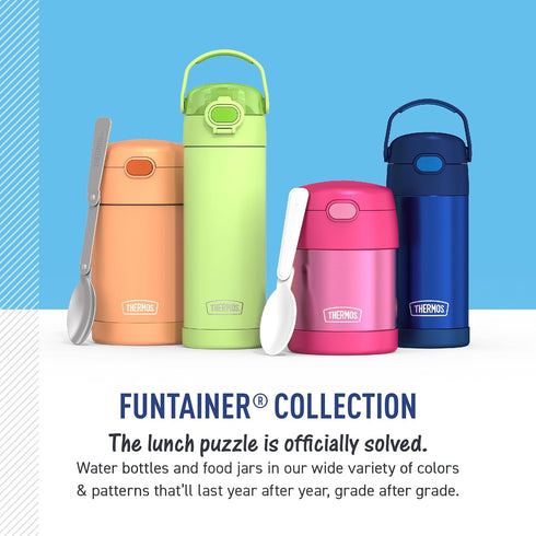 THERMOS FUNTAINER Water Bottle with Straw - 12 Ounce - Kids Stainless Steel Vacuum Insulated Water Bottle with Lid, Violet...