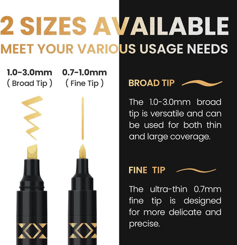 6Pcs Liquid Chrome Paint Markers, Dual Tips Gloss Mirror Marker, Oil-based Permanent Chrome Maker, Reflective Metallic Pen Markers for Repairing, ...