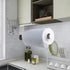 Paper Towel Holder Under Cabinet Mount Self Adhesive Kitchen Countertop Wall Mount Paper Towel Holders Rack with Damping brushed nickel Stainless ...