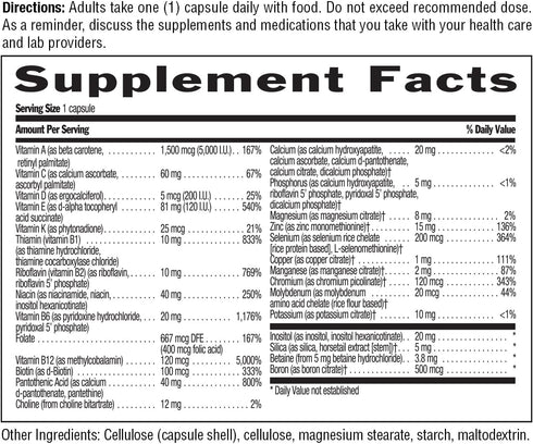 Country Life Daily Total One Multivitamin, Iron Free Once a Day Multivitamin & Multimineral Complex, Vitamins A, C, D, Including Coenzyme B-Vitami...
